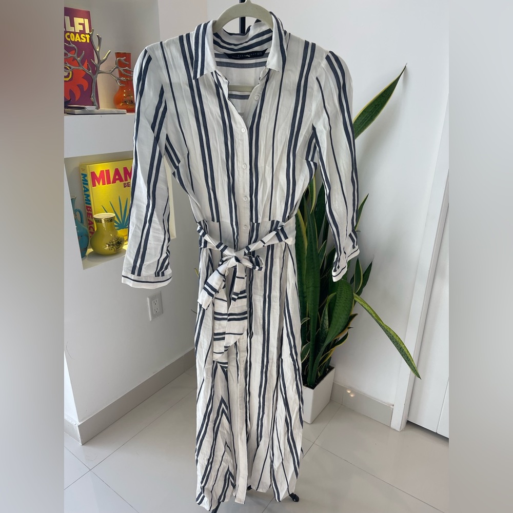 White and dark gray  bottom down long dress